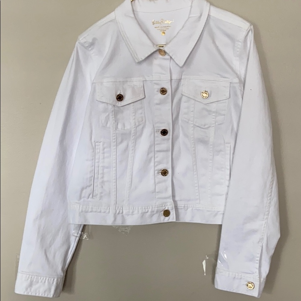 Lilly Pulitzer White Jean Jacket XL